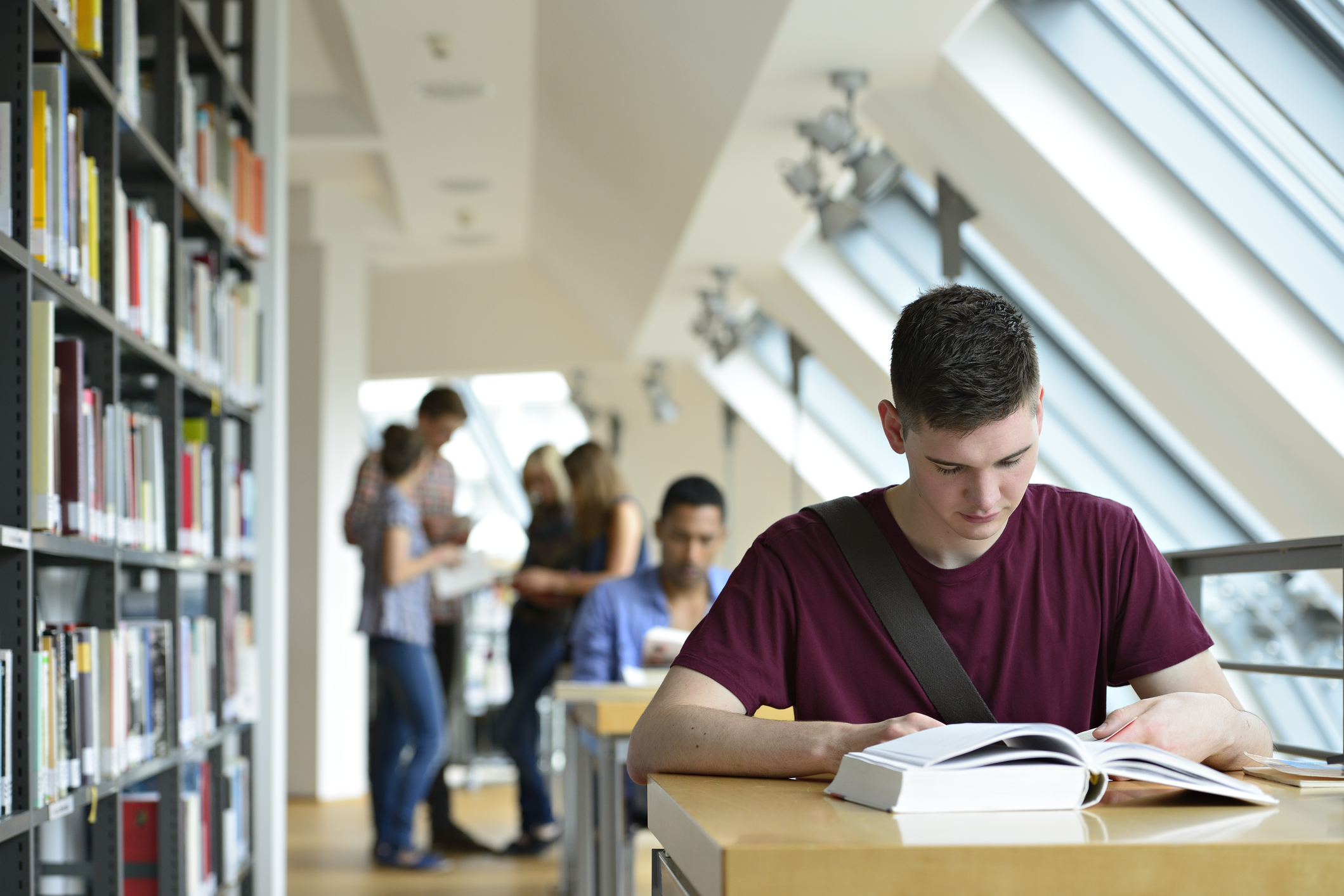 Group of Students Studying in a Library