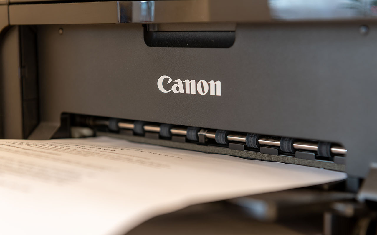 London. UK- 12.07.2022. Close up of a Canon inkjet printer with